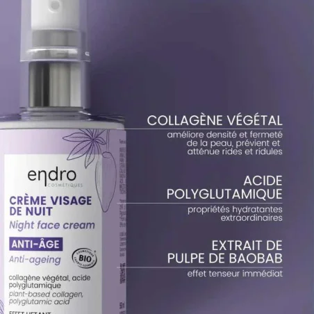 Crème Visage Nuit Régénérante au Collagène - ENDRO Cosmétiques