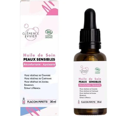 Huile de Soin Peaux Sensibles Bio - CLÉMENCE & VIVIEN