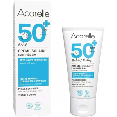 Crème Solaire Bio Bébé SPF 50+ - ACORELLE