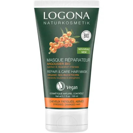 Masque Réparateur Cheveux Secs et Abîmés Argousier Bio - LOGONA