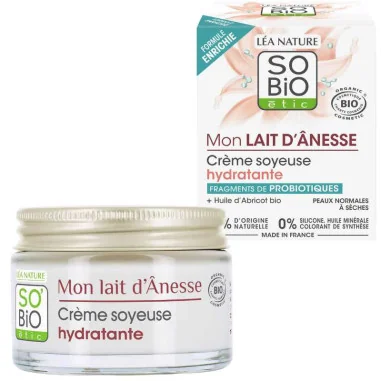 Crème Hydratante Soyeuse au Lait d'Anesse Bio - SO'BIO étic
