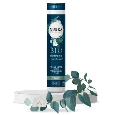 Shampoing Purifiant Cheveux Gras Bio - Argile Verte & Ortie - NUSKA