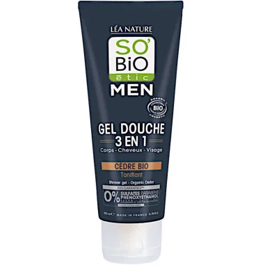 Gel Douche Cèdre Bio 3 en 1 pour Hommes - SO'Bio étic