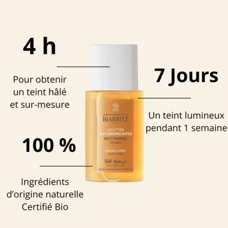 Gouttes AutoBronzantes Bio - Visage & Corps - LABORATOIRES de BIARRITZ