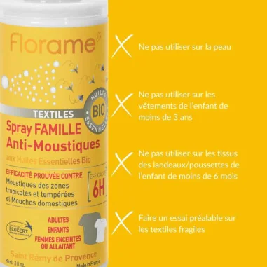 Spray Famille Anti-Moustiques - FLORAME - Aux Huiles Essentielles Bio