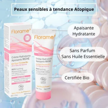 Crème Hydratante Apaisante Riche Bio | FLORAME Tolérance