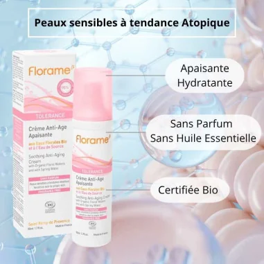 Crème Anti-Âge Apaisante Bio | FLORAME Tolérance