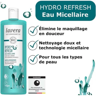 Eau Micellaire Hydratante Algues Marines Bio - LAVERA Hydro-Refresh