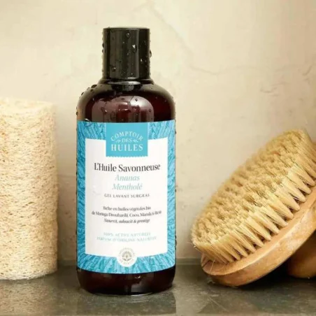 Huile de Douche Savonneuse Bio Ananas Mentholé - COMPTOIR des HUILES