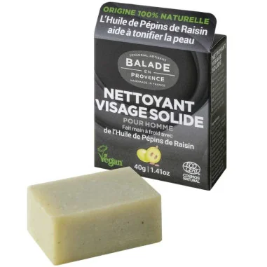 Nettoyant Visage Solide Homme Bio - BALADE en Provence
