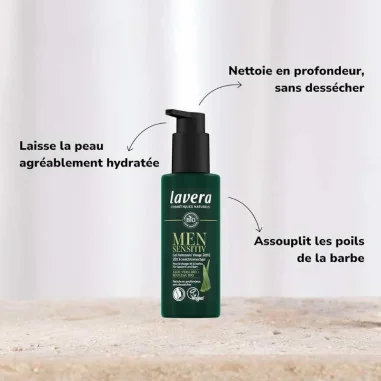 Gel Nettoyant Visage Homme 2 en 1- LAVERA Men Sensitiv