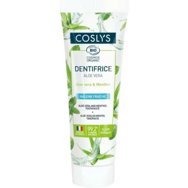 Dentifrice Fluor Haleine Fraîche - Aloe Véra & Menthol Bio - COSLYS