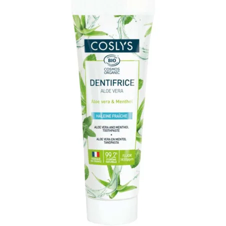 Dentifrice Fluor Haleine Fraîche - Aloe Véra & Menthol Bio - COSLYS