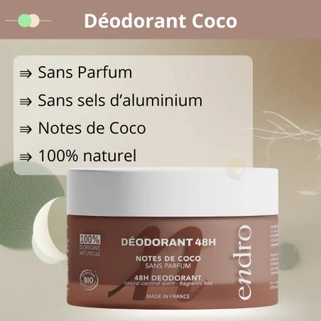 Déodorant Baume 48H Coco Bio - ENDRO Cosmétiques