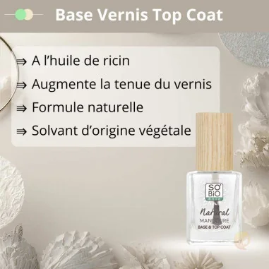 Base Vernis à Ongles & Top Coat Naturel Transparent - SO'BIO étic