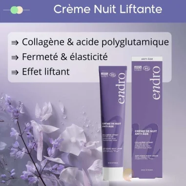 Crème Lifting Visage Nuit au Collagène Végétal - ENDRO Cosmétiques
