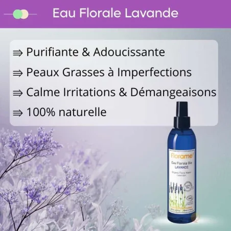 Eau Florale Lavande Bio - FLORAME - Peau Grasse, Mixte & Acnéique