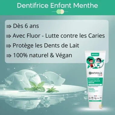 Dentifrice Enfant Fluor Menthe Bio - CENTIFOLIA