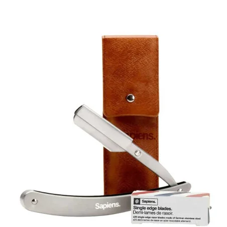 Shavette Rasoir Droit Barbe - Argent - SAPIENS Barber