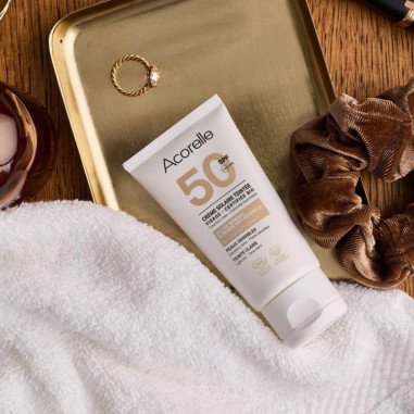 Crème Solaire Teintée Bio SPF 50 ACORELLE - Teinte Claire
