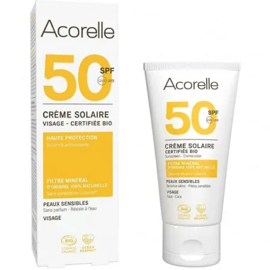 Crème Solaire Visage SPF 50 Bio - ACORELLE