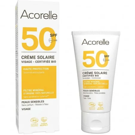 Crème Solaire Visage SPF 50 Bio - ACORELLE