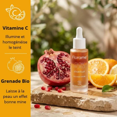 Sérum Glow Vitamine C & Grenade Bio - FLORAME