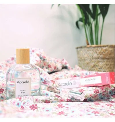 Eau de Parfum Roll-On Velvet Rose Bio - ACORELLE - Parfum Femme