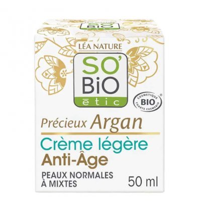 Crème Légère Anti-Âge Jour - Précieux Argan So'Bio étic