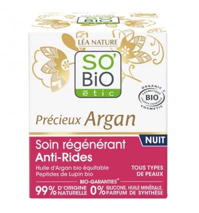 Crème Nuit Anti-Rides Régénérant Bio - So'Bio étic Précieux Argan