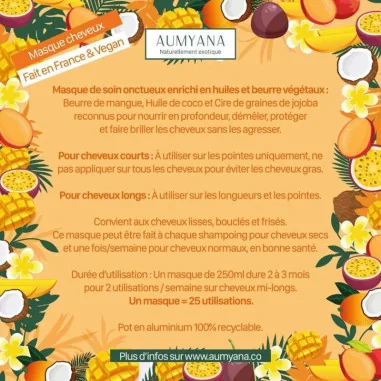 Masque Cheveux Mangue Bio - AUMYANA