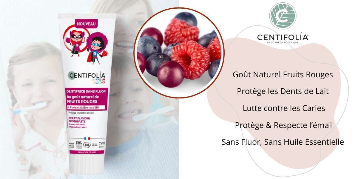 Dentifrice Enfant Sans Fluor Fruits Rouges Bio CENTIFOLIA