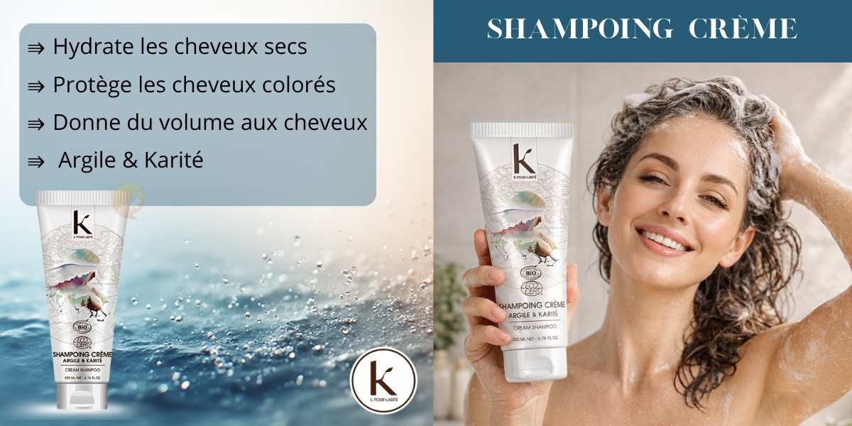 Shampoing Crème Cheveux Secs Argile & Karité Bio - K Pour KARITÉ