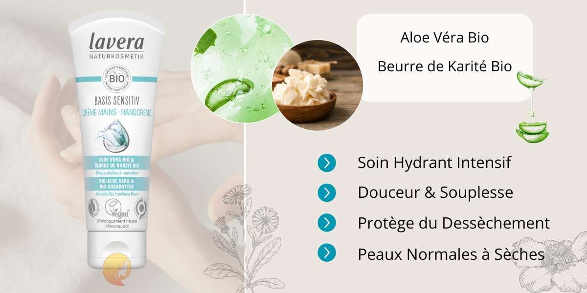 Cr&egrave;me Hydratante Mains Bio Lavera Basis Sensitiv