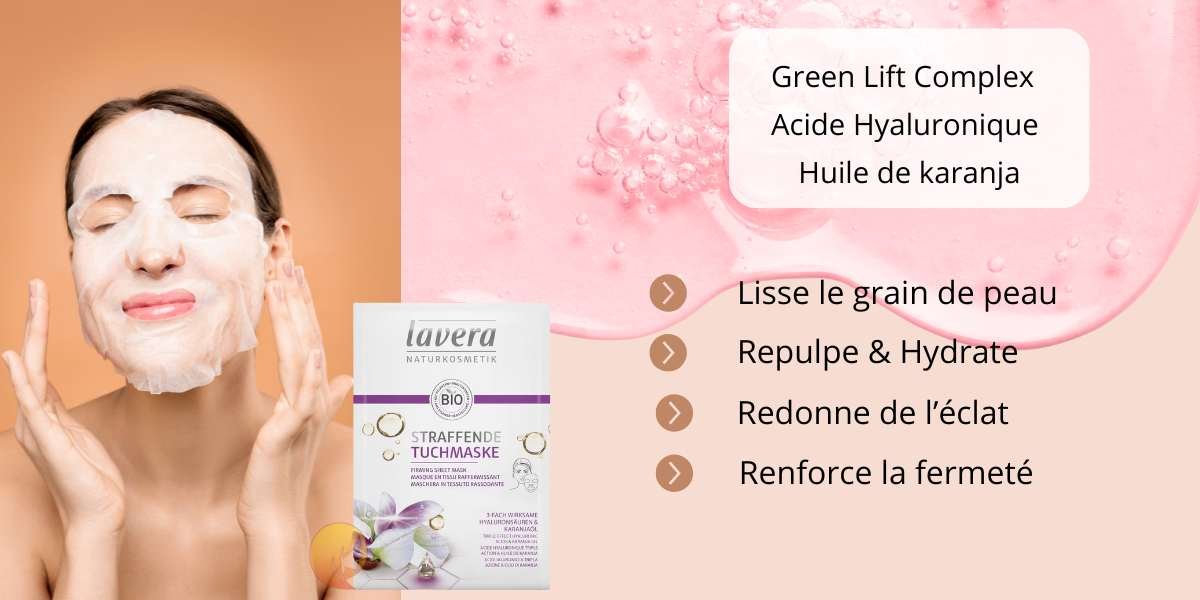 Masque Visage Tissu Raffermissant Acide Hyaluronique - LAVERA